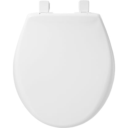 Bemis 790TDGSL Round Hospitality Commercial Plastic Closed Front with Cover Toilet Seat in White Featuring Stay·Tite® Commercial Fastening System™, Whisper·Close®, Super·Grip® Bumpers, and DuraGuard® - White