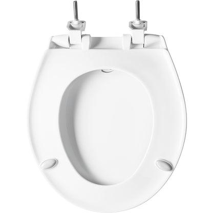 Bemis 790TDGSL Round Hospitality Commercial Plastic Closed Front with Cover Toilet Seat in White Featuring Stay·Tite® Commercial Fastening System™, Whisper·Close®, Super·Grip® Bumpers, and DuraGuard® - White