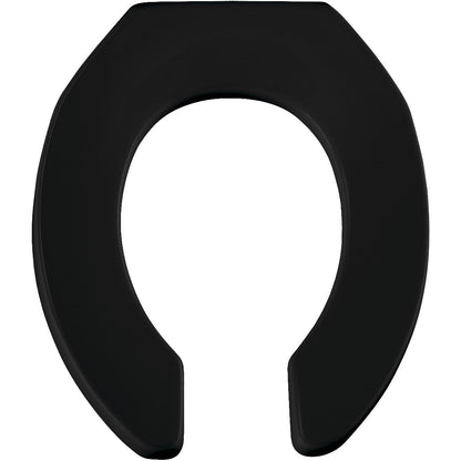 Bemis 955CT Round Open Front Less Cover Commercial Plastic Toilet Seat Featuring Stay·Tite® Commercial Fastening System™ Check Hinge - Black