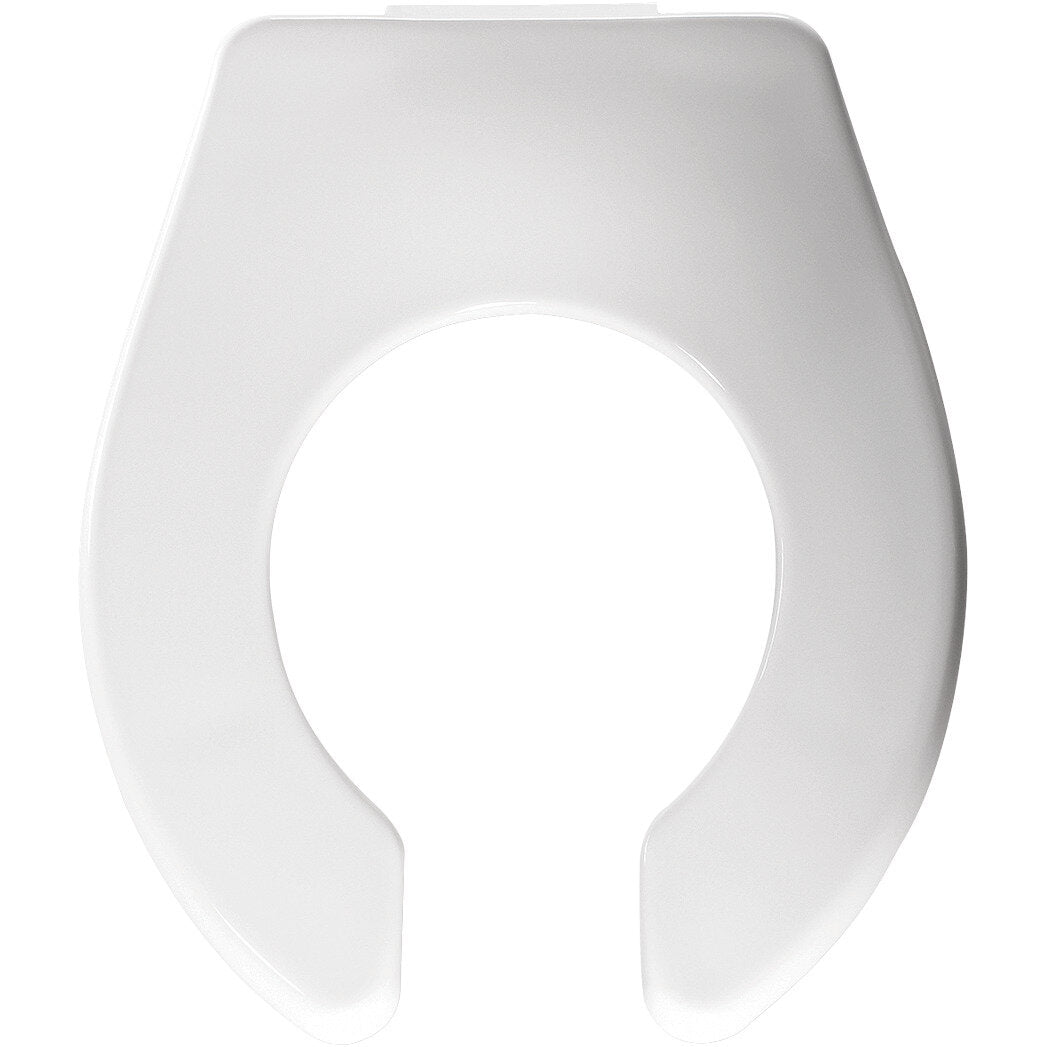 Bemis BB955CT Baby Bowl Open Front Less Cover Commercial Plastic Toilet Seat in White with Stay·Tite® Commercial Fastening System™, Check Hinges, and DuraGuard® - White
