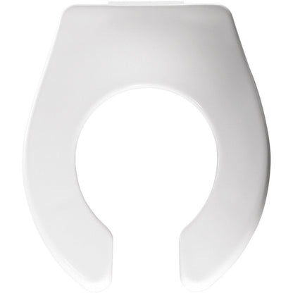 Bemis BB955CT Baby Bowl Open Front Less Cover Commercial Plastic Toilet Seat in White with Stay·Tite® Commercial Fastening System™, Check Hinges, and DuraGuard® - White