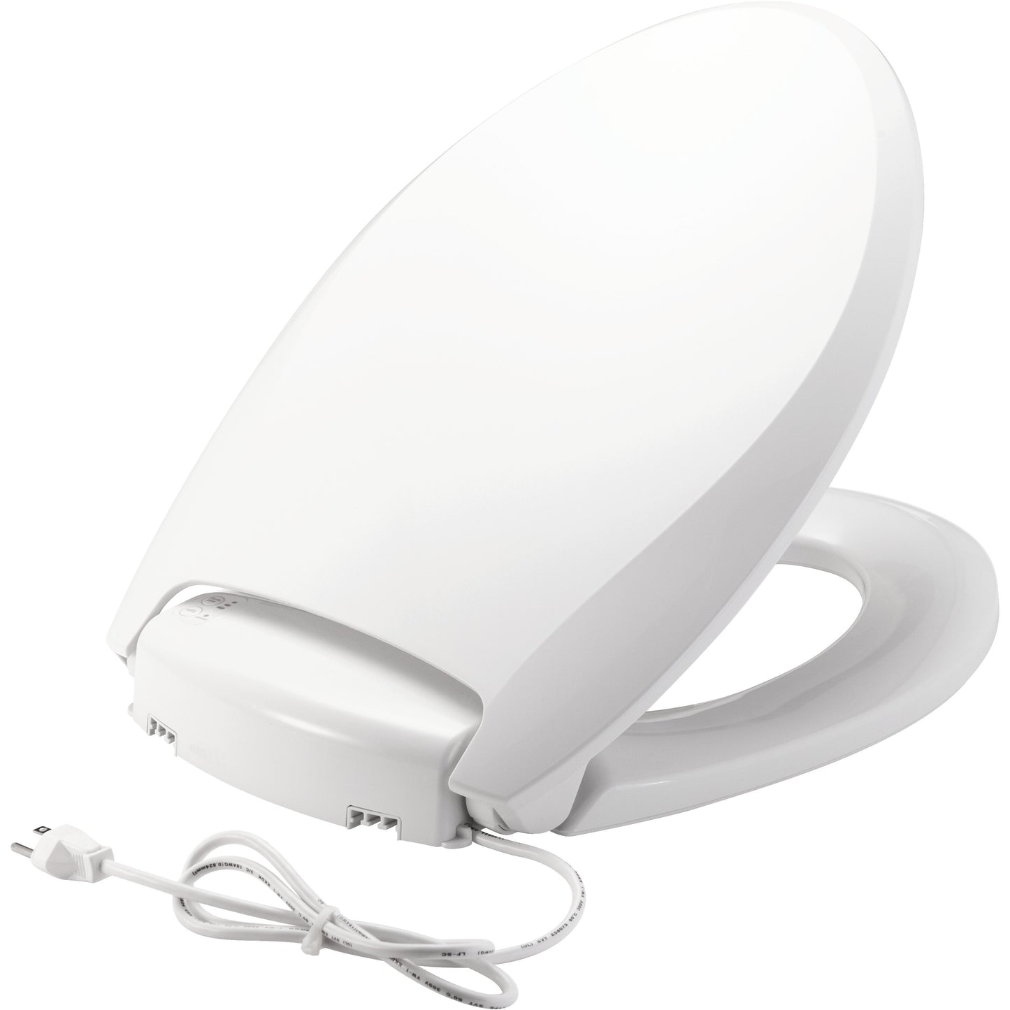 Bemis H1900NL Radiance™ Elongated Plastic Heated Toilet Seat in White Featuring Stay·Tite® Seat Fastening System™, Whisper·Close®, Precision·Fit® and Super·Grip® Bumpers - White