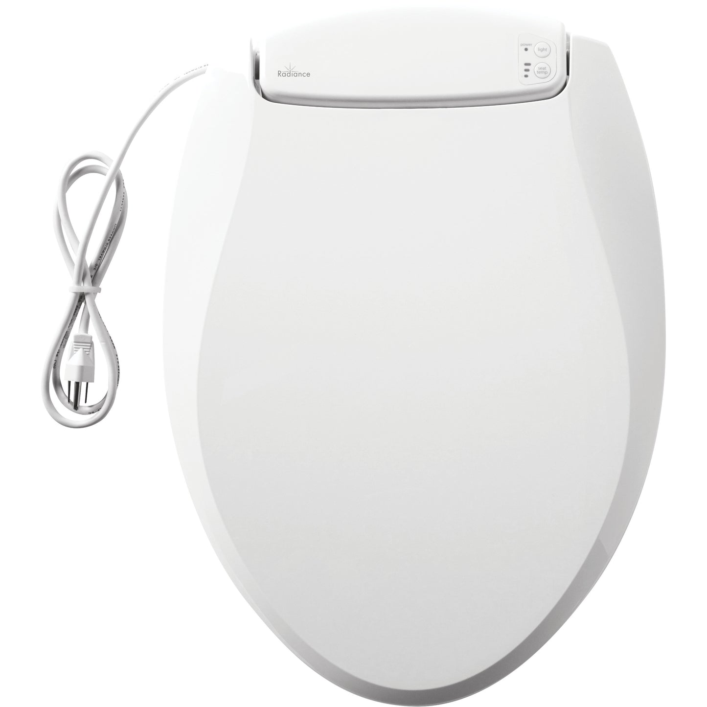 Bemis H1900NL Radiance™ Elongated Plastic Heated Toilet Seat in White Featuring Stay·Tite® Seat Fastening System™, Whisper·Close®, Precision·Fit® and Super·Grip® Bumpers - White