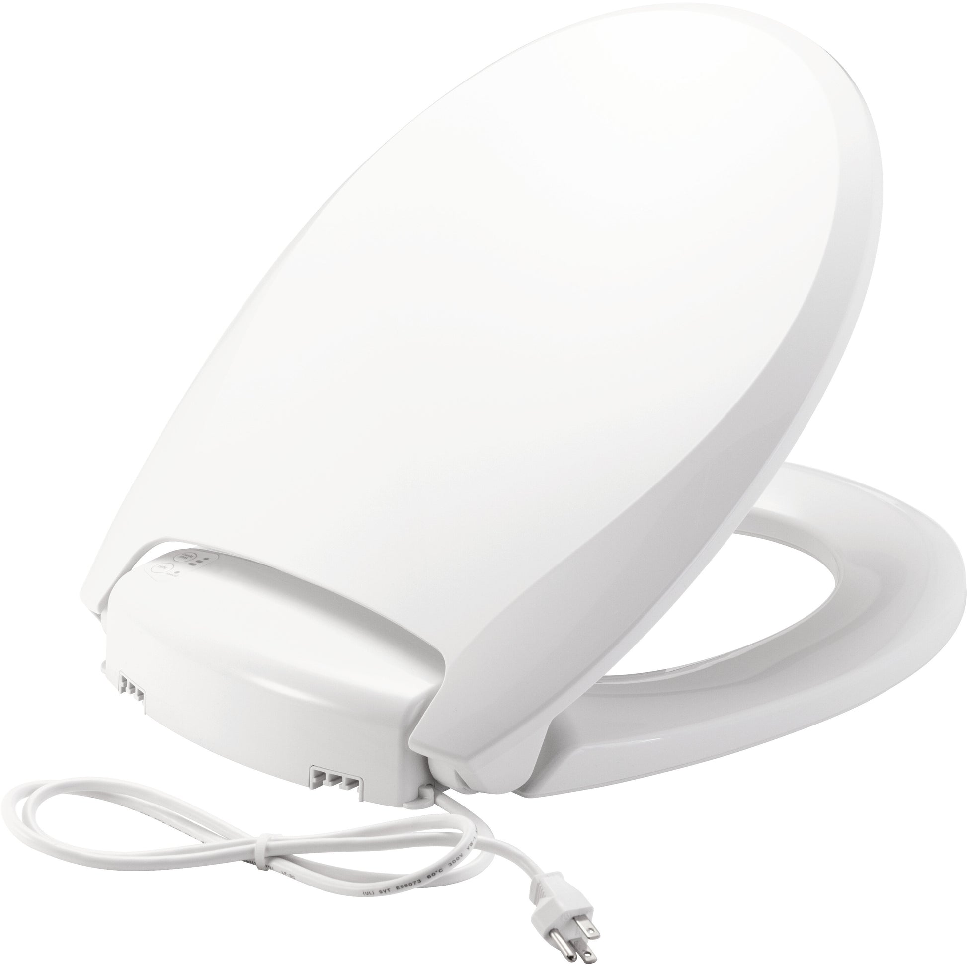 Bemis H900NL Radiance™ Round Plastic Heated Toilet Seat in White Featuring Stay·Tite® Seat Fastening System™, Whisper·Close®, Precision·Fit® and Super·Grip® Bumpers - White