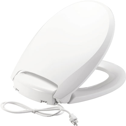 Bemis H900NL Radiance™ Round Plastic Heated Toilet Seat in White Featuring Stay·Tite® Seat Fastening System™, Whisper·Close®, Precision·Fit® and Super·Grip® Bumpers - White