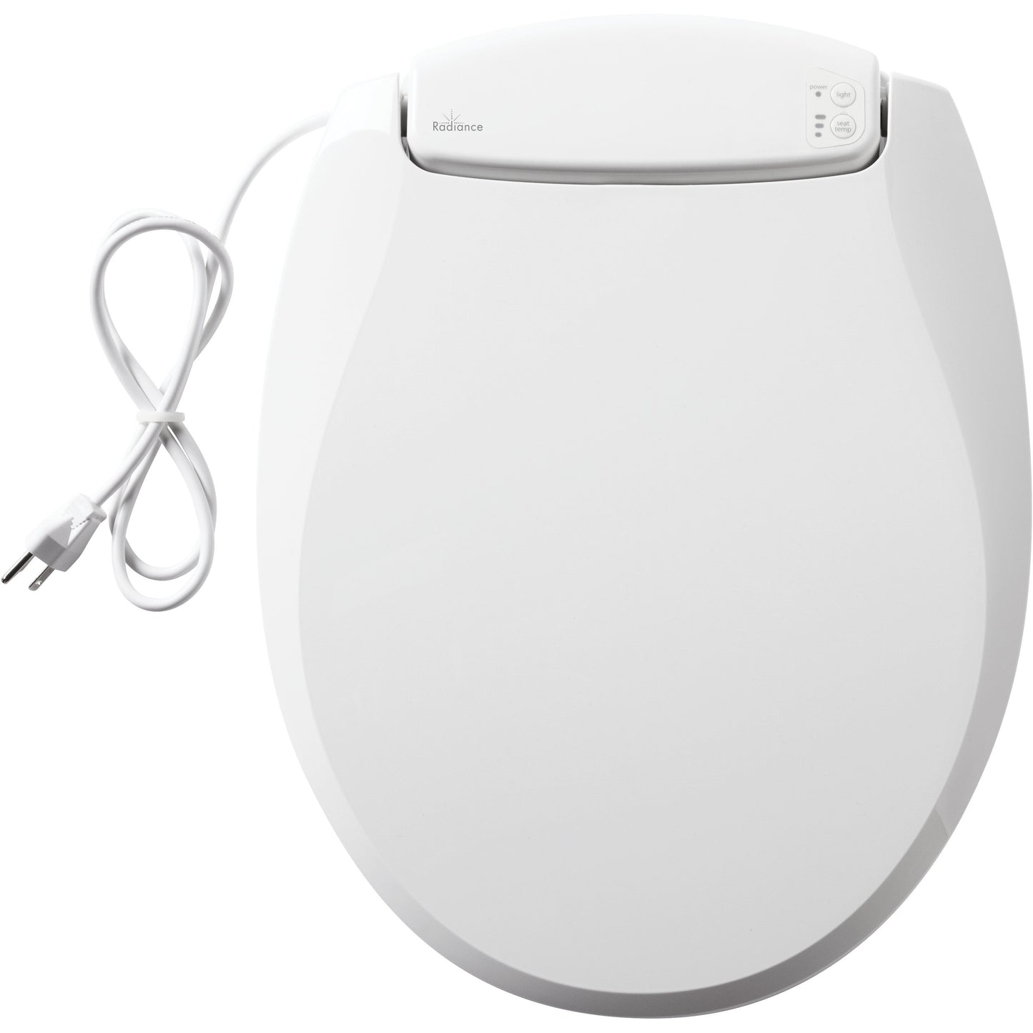Bemis H900NL Radiance™ Round Plastic Heated Toilet Seat in White Featuring Stay·Tite® Seat Fastening System™, Whisper·Close®, Precision·Fit® and Super·Grip® Bumpers - White