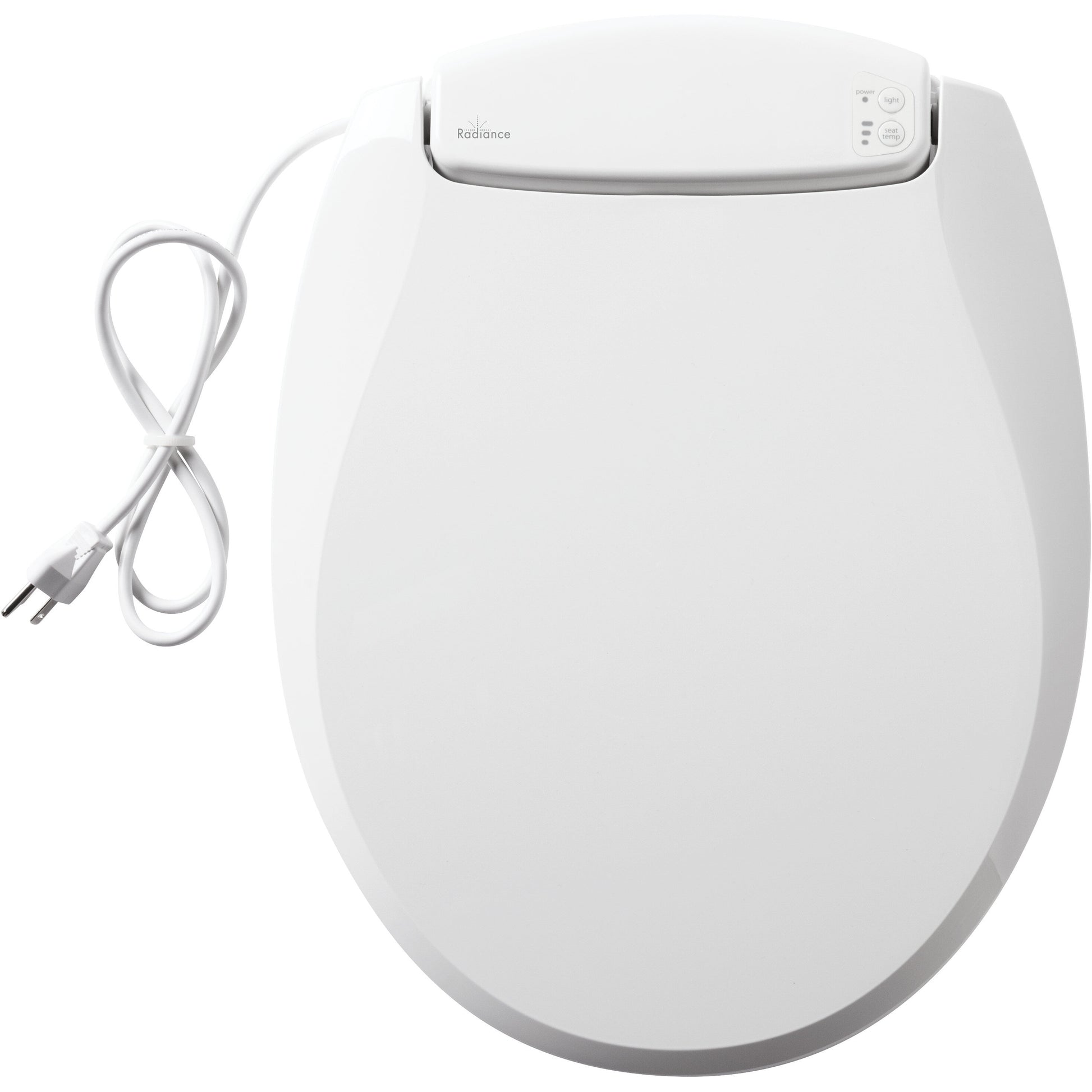 Bemis H900NL Radiance™ Round Plastic Heated Toilet Seat in White Featuring Stay·Tite® Seat Fastening System™, Whisper·Close®, Precision·Fit® and Super·Grip® Bumpers - White