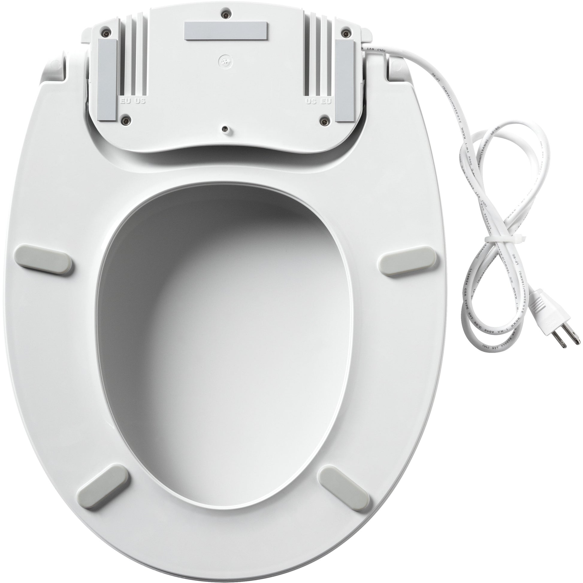 Bemis H900NL Radiance™ Round Plastic Heated Toilet Seat in White Featuring Stay·Tite® Seat Fastening System™, Whisper·Close®, Precision·Fit® and Super·Grip® Bumpers - White