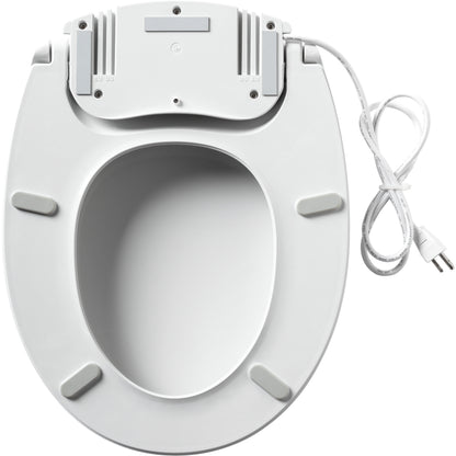 Bemis H900NL Radiance™ Round Plastic Heated Toilet Seat in White Featuring Stay·Tite® Seat Fastening System™, Whisper·Close®, Precision·Fit® and Super·Grip® Bumpers - White
