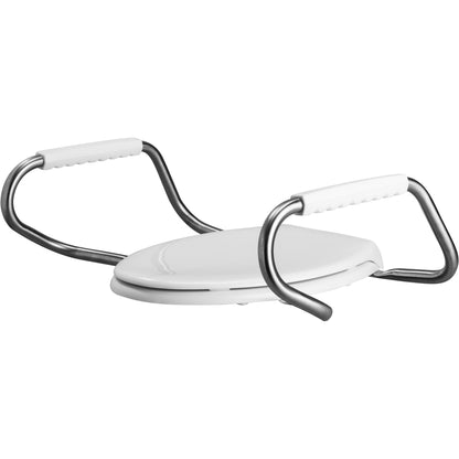 Bemis MA2100T Elongated Medic-Aid® Stainless Steel Safety Side Arms is a Plastic Toilet Seat in White with Stay·Tite® Commercial Seat Fastening System™ and DuraGuard® - White
