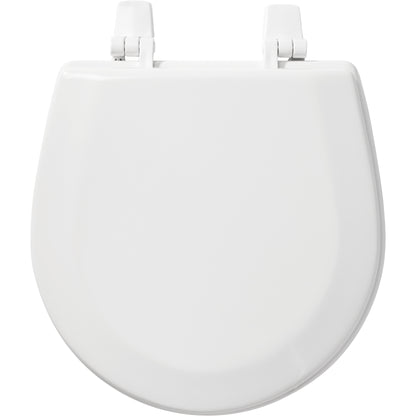 Bemis TC50TTA Round Enameled Wood Marine Toilet Seat with Top·Tite® Hinges - White