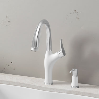Pvd Steel/White - BLANCO Artona Pull-Down Dual-Spray Kitchen Faucet