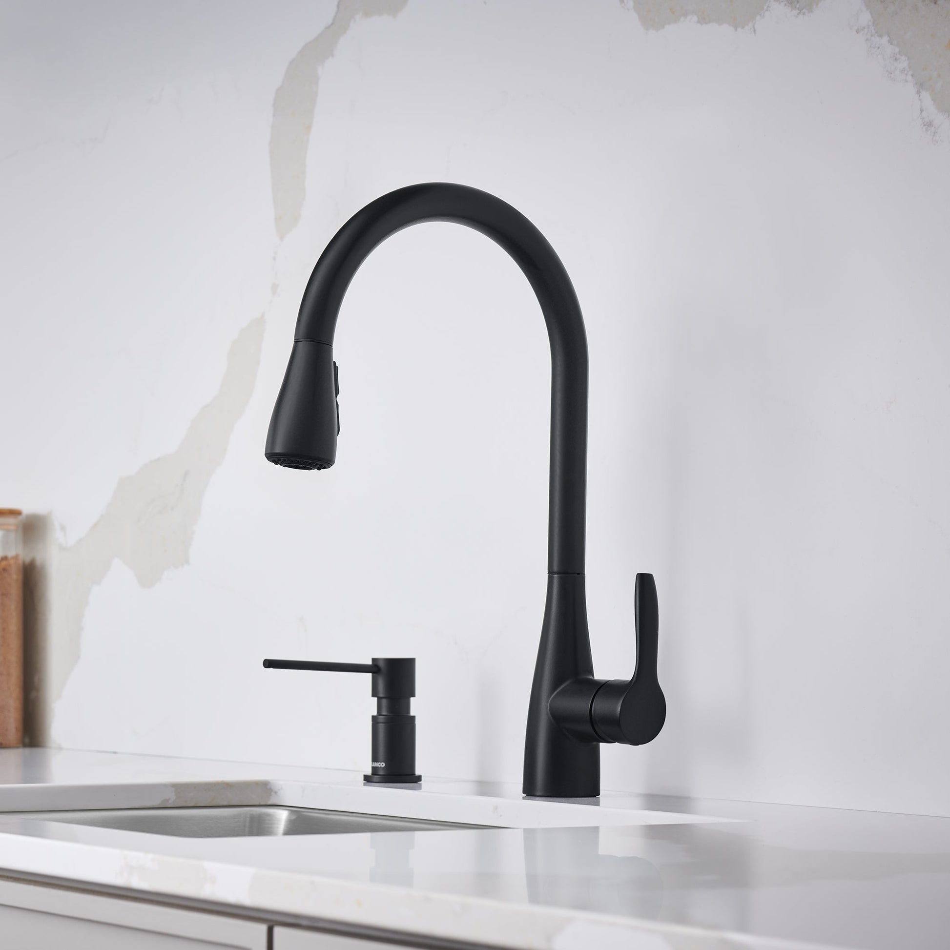 Matte Black - BLANCO Atura Pull-Down Dual-Spray Bar Faucet