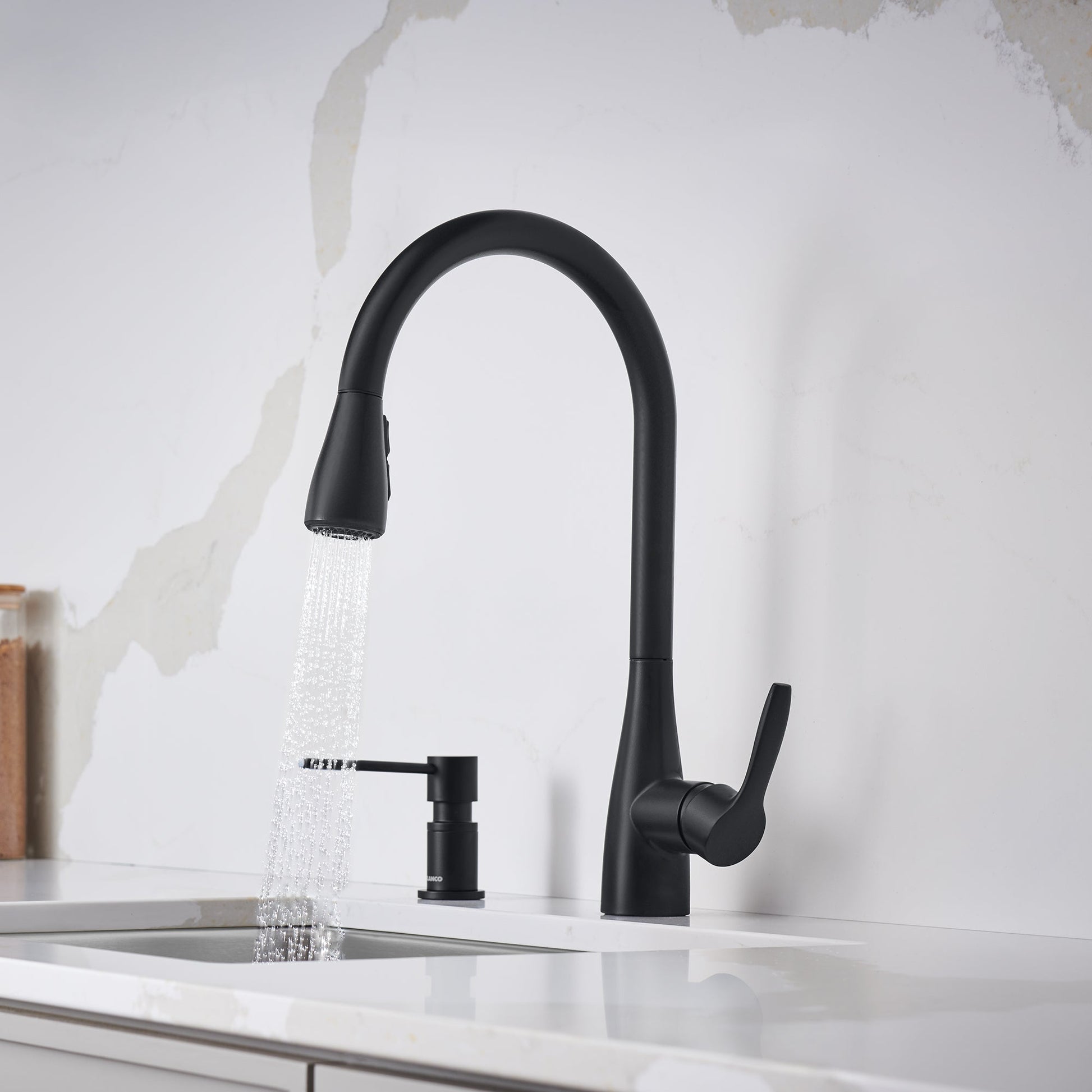 Matte Black - BLANCO Atura Pull-Down Dual-Spray Bar Faucet