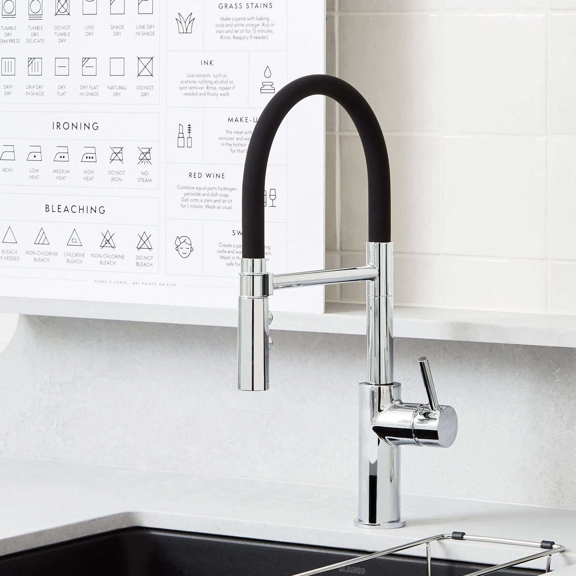 Chrome - BLANCO Catris Flexo Semi-Pro Pull-Down Dual-Spray Kitchen Faucet