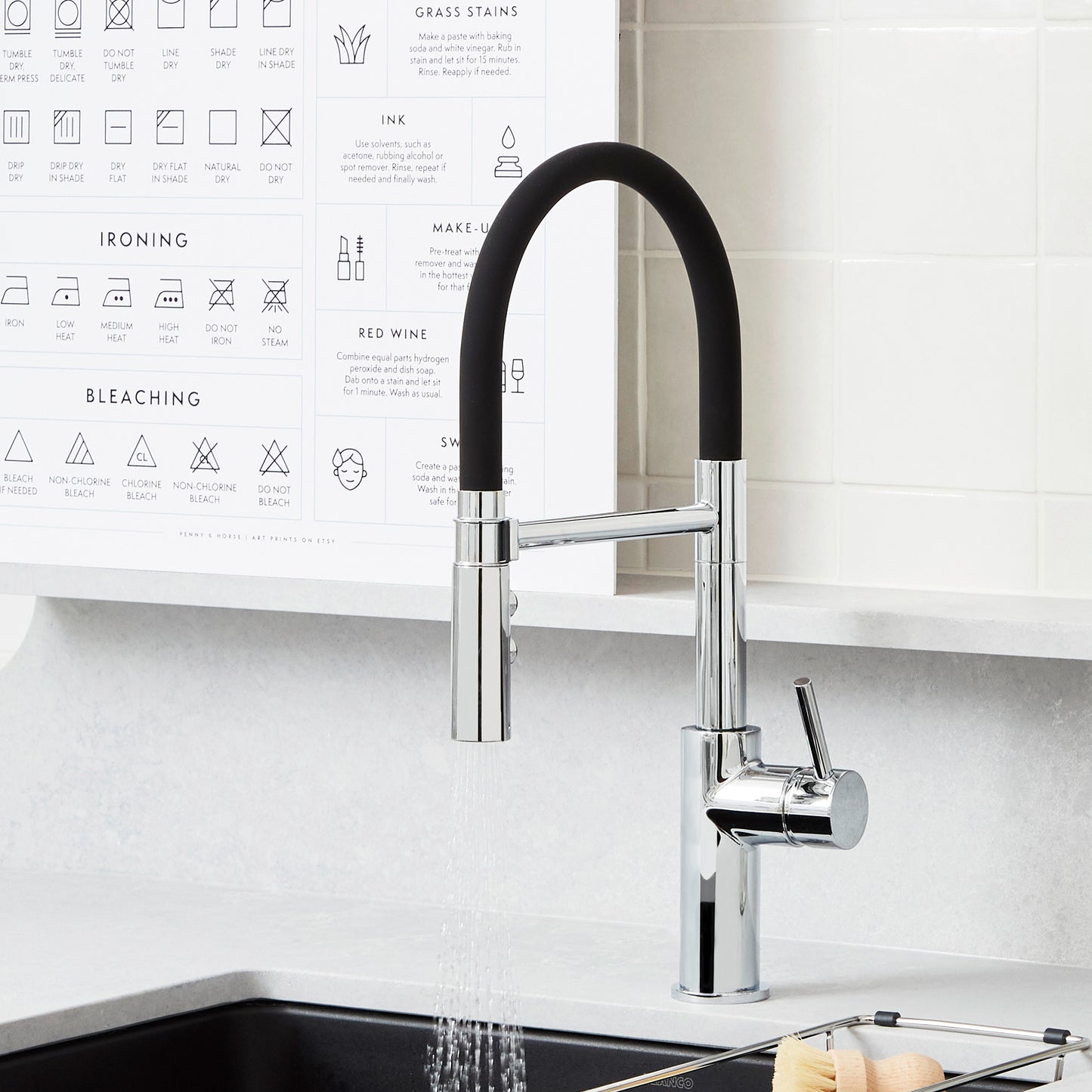 Chrome - BLANCO Catris Flexo Semi-Pro Pull-Down Dual-Spray Kitchen Faucet