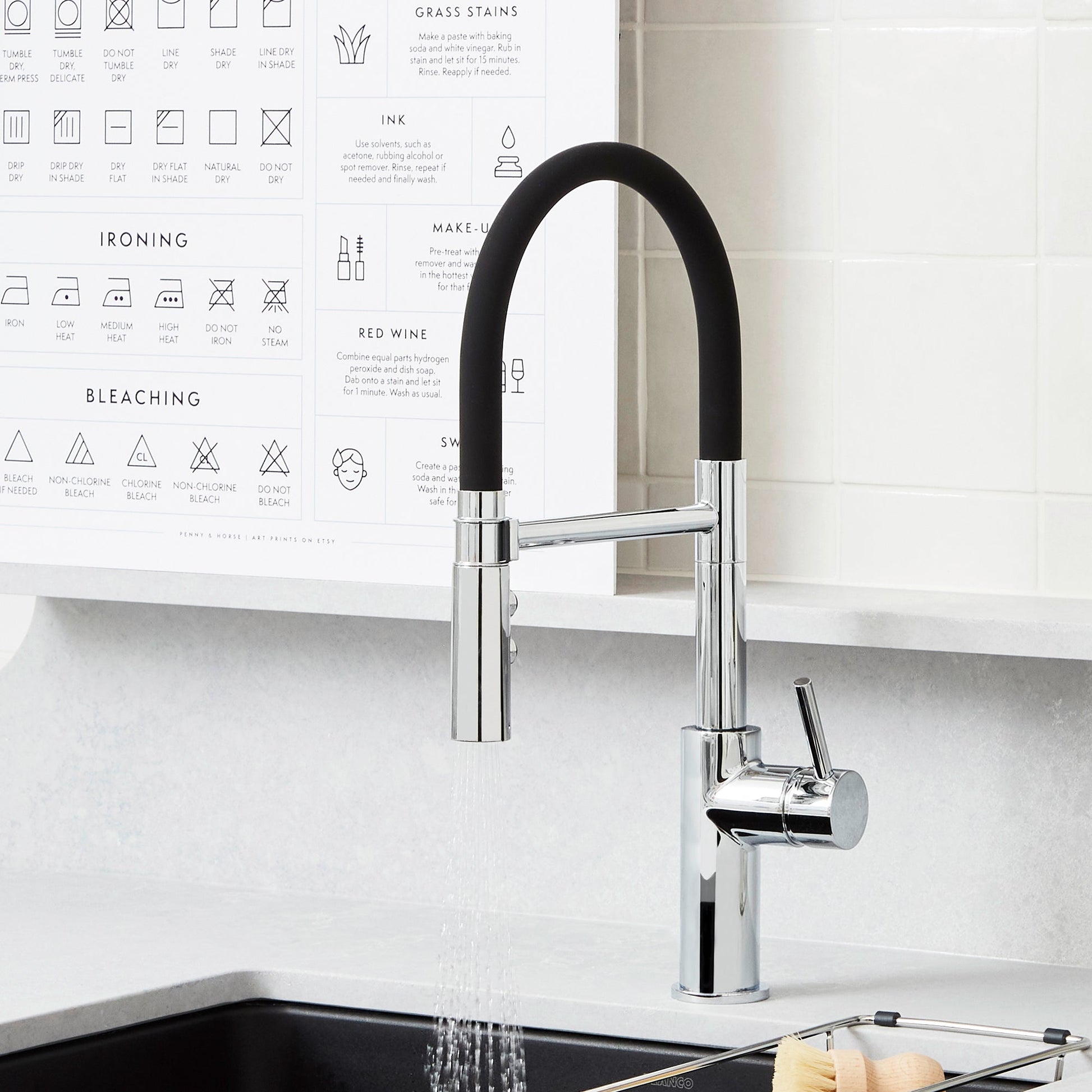 Chrome - BLANCO Catris Flexo Semi-Pro Pull-Down Dual-Spray Kitchen Faucet