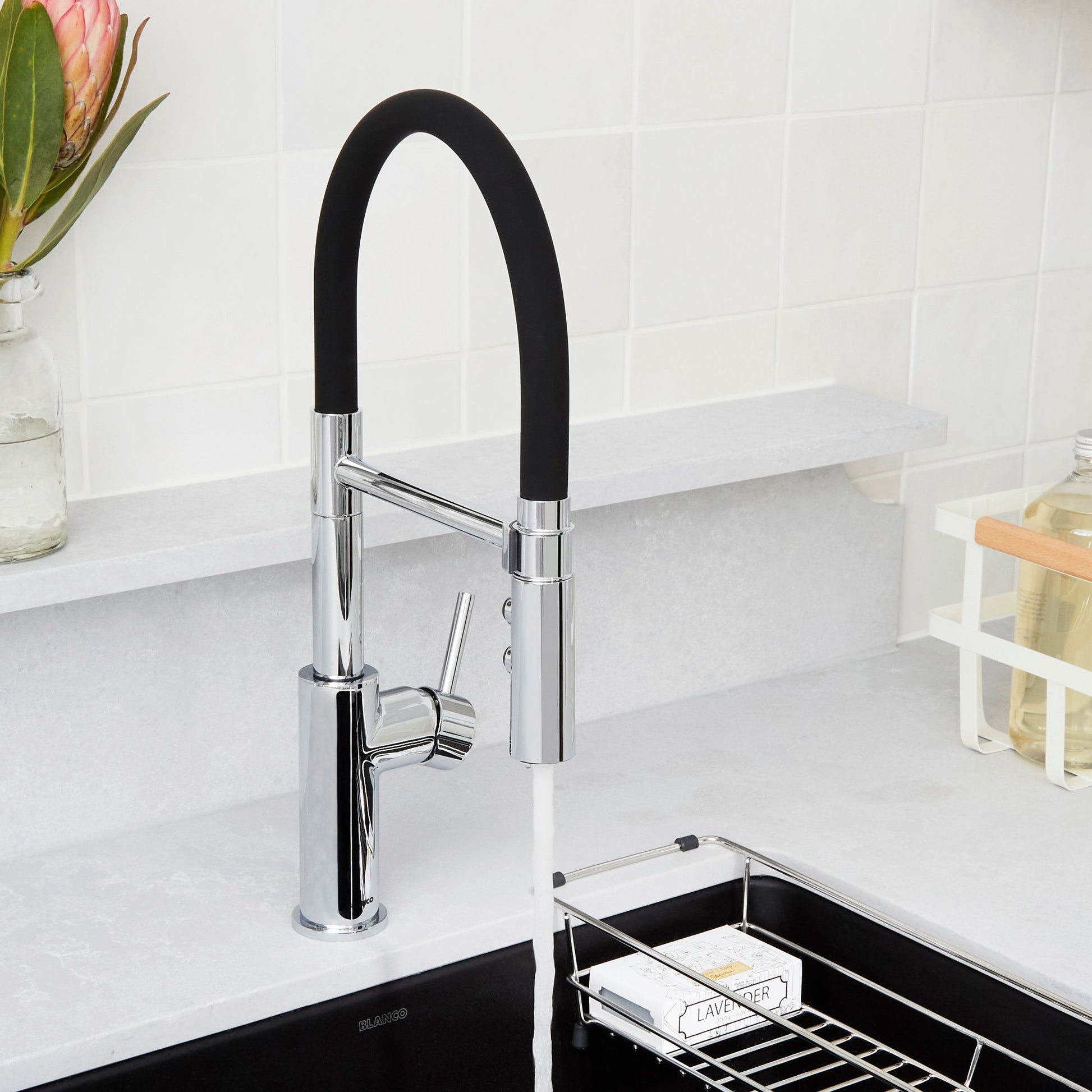 Chrome - BLANCO Catris Flexo Semi-Pro Pull-Down Dual-Spray Kitchen Faucet