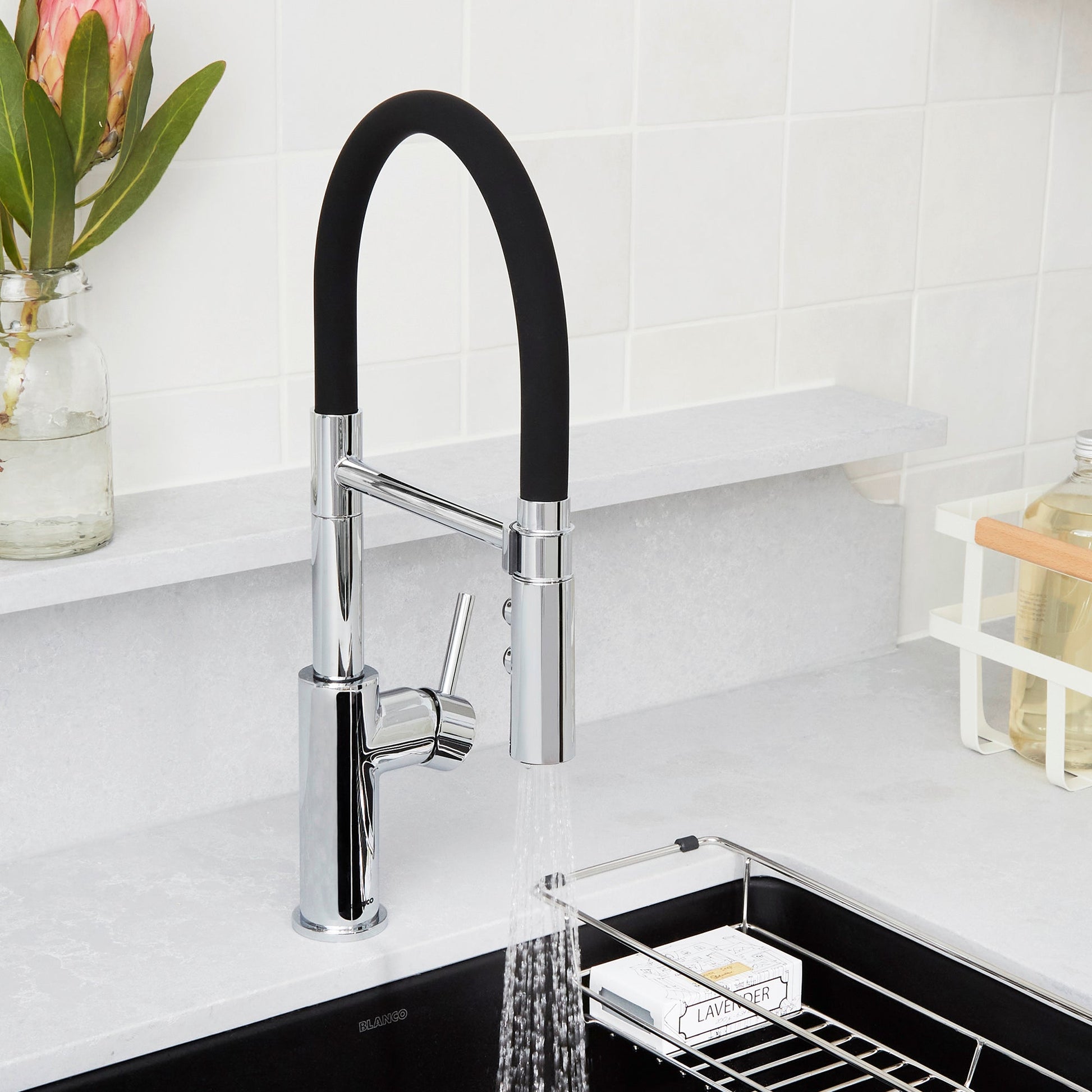 Chrome - BLANCO Catris Flexo Semi-Pro Pull-Down Dual-Spray Kitchen Faucet