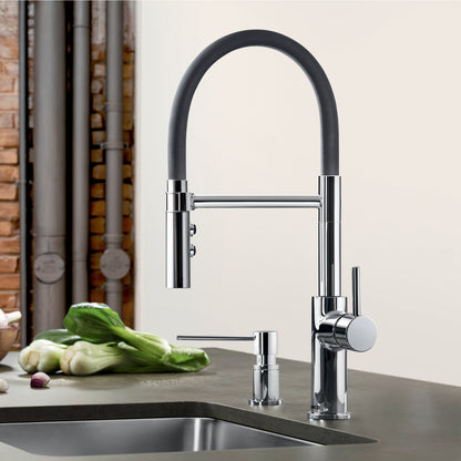 Chrome - BLANCO Catris Flexo Semi-Pro Pull-Down Dual-Spray Kitchen Faucet