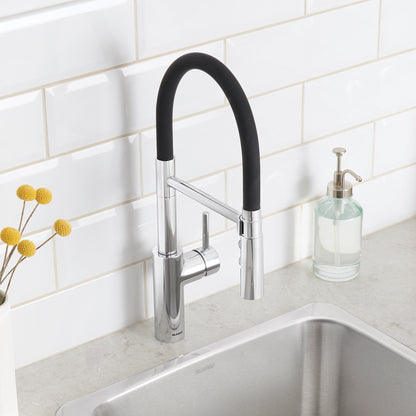 Chrome - BLANCO Catris Flexo Semi-Pro Pull-Down Dual-Spray Kitchen Faucet