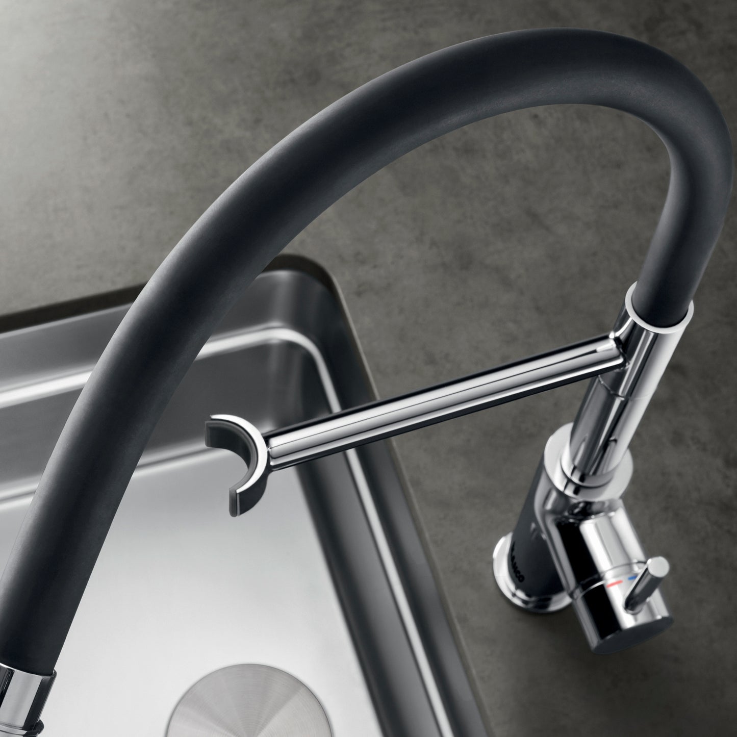 Chrome - BLANCO Catris Flexo Semi-Pro Pull-Down Dual-Spray Kitchen Faucet