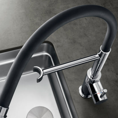Chrome - BLANCO Catris Flexo Semi-Pro Pull-Down Dual-Spray Kitchen Faucet