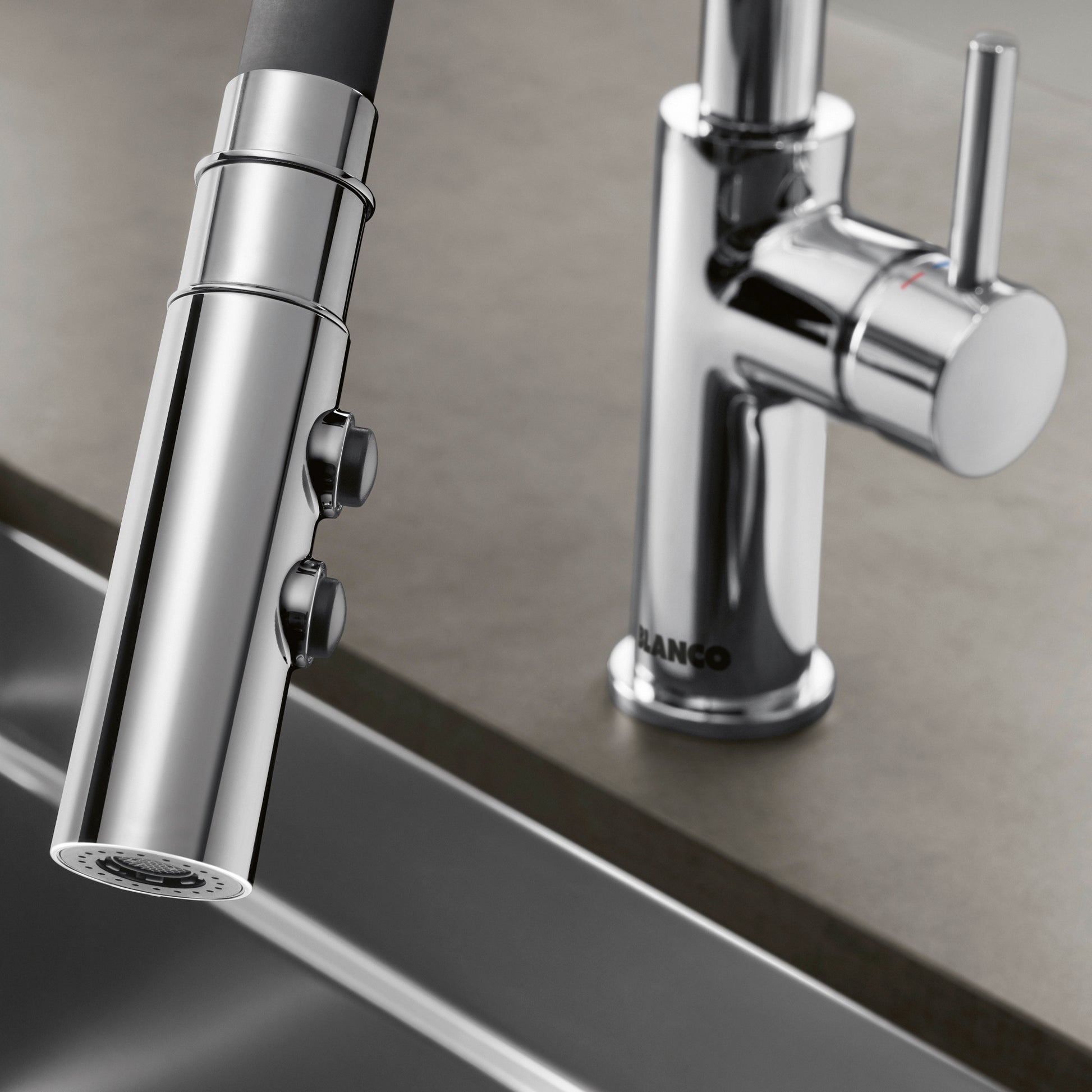 Chrome - BLANCO Catris Flexo Semi-Pro Pull-Down Dual-Spray Kitchen Faucet