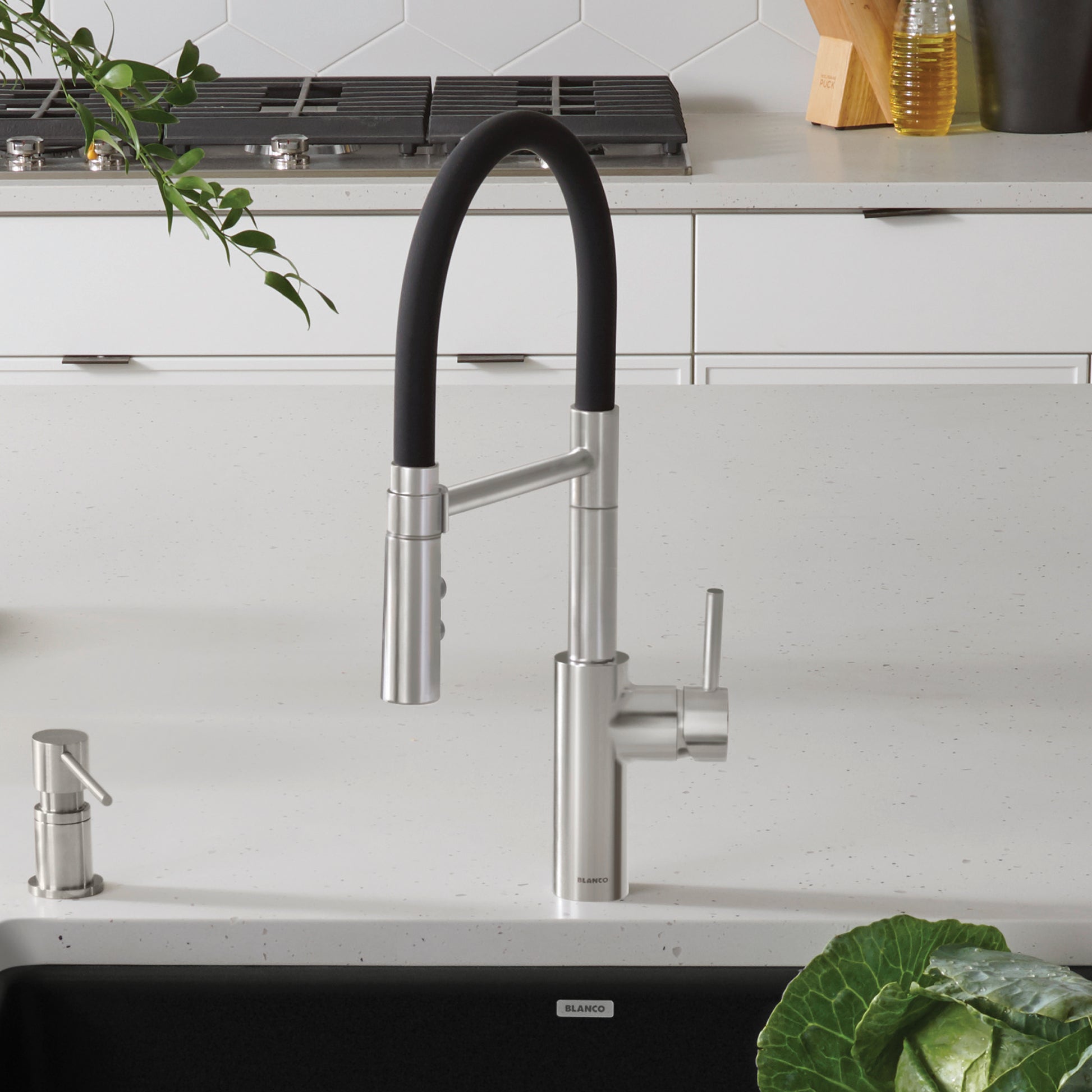 Pvd Steel - BLANCO Catris Flexo Semi-Pro Pull-Down Dual-Spray Kitchen Faucet