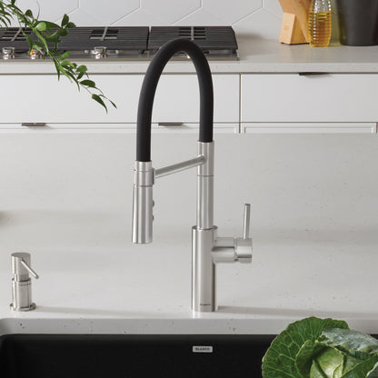Pvd Steel - BLANCO Catris Flexo Semi-Pro Pull-Down Dual-Spray Kitchen Faucet