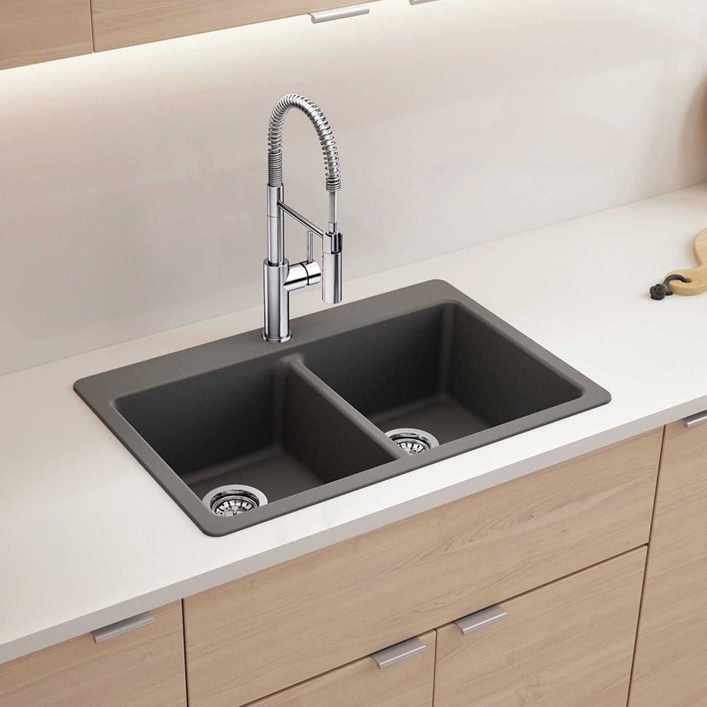 Chrome - BLANCO Catris Semi-Pro Pull-Down Dual-Spray Kitchen Faucet