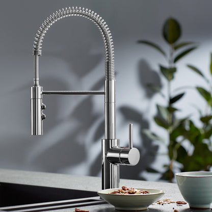 Chrome - BLANCO Catris Semi-Pro Pull-Down Dual-Spray Kitchen Faucet