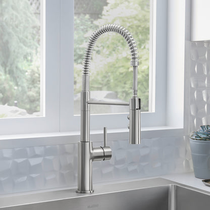 Pvd Steel - BLANCO Catris Semi-Pro Pull-Down Dual-Spray Kitchen Faucet