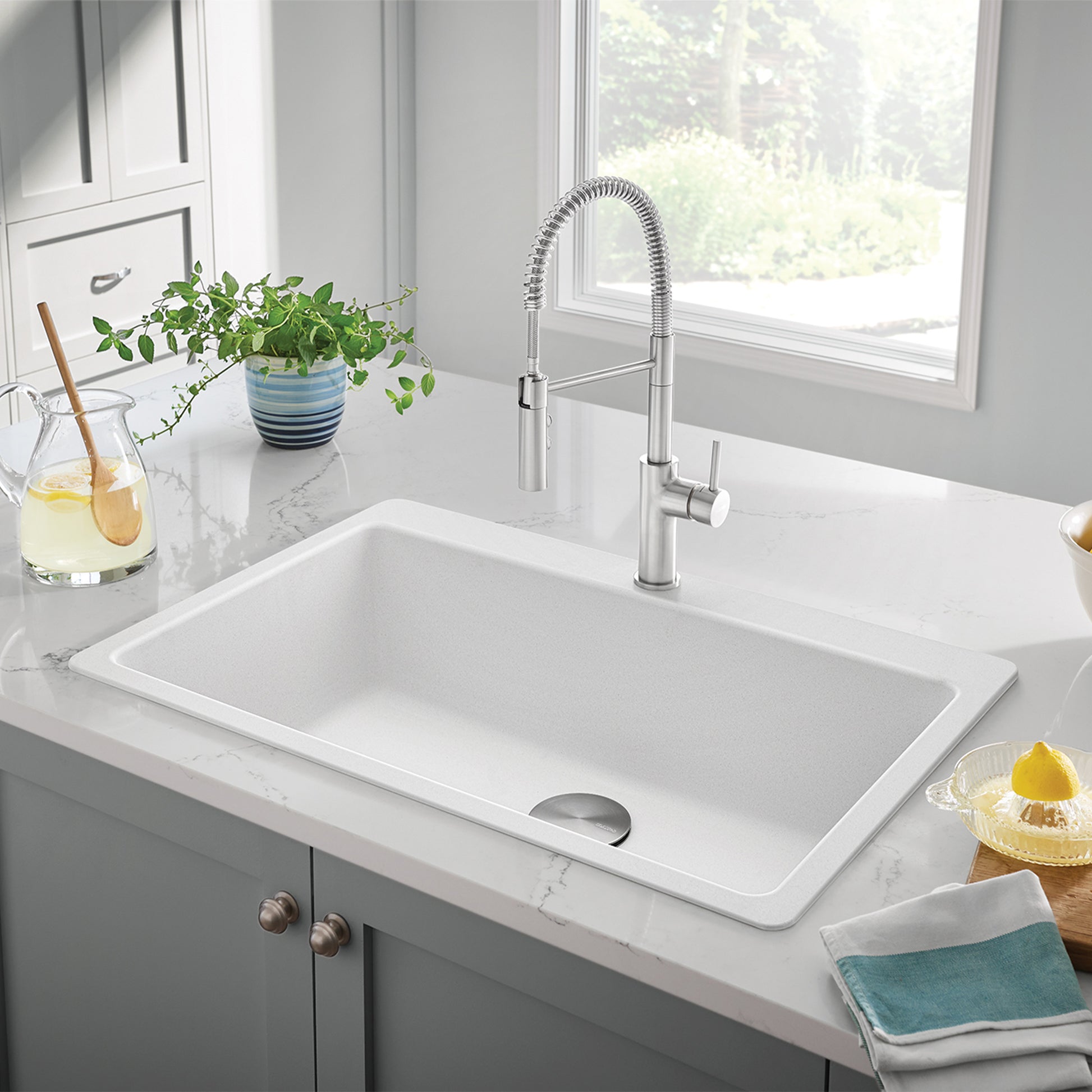 Pvd Steel - BLANCO Catris Semi-Pro Pull-Down Dual-Spray Kitchen Faucet