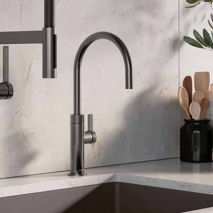 Satin Dark Steel - BLANCO Culina II High Arc Beverage Faucet - RO Compatible