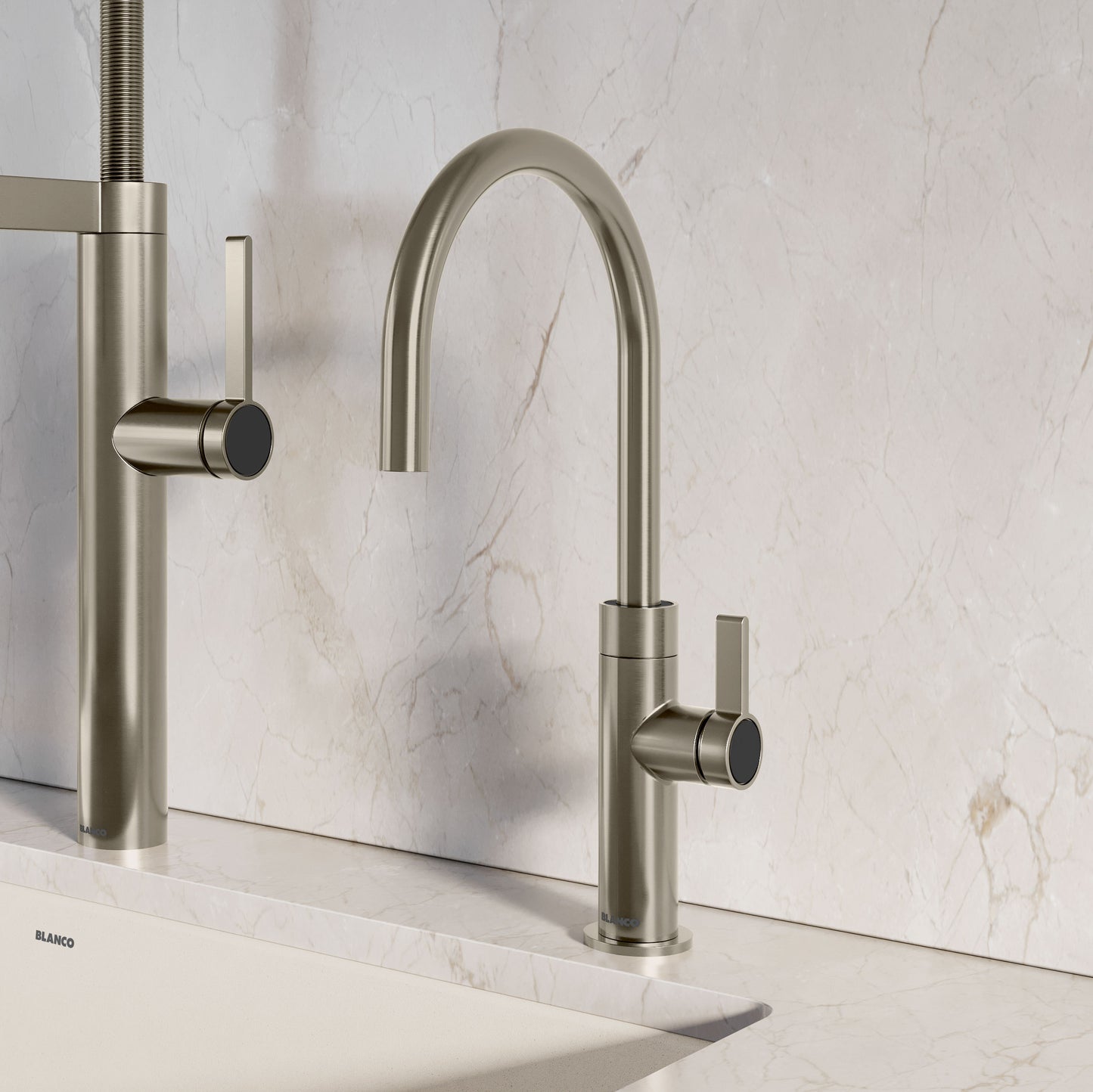 Satin Platinum - BLANCO Culina II High Arc Beverage Faucet - RO Compatible