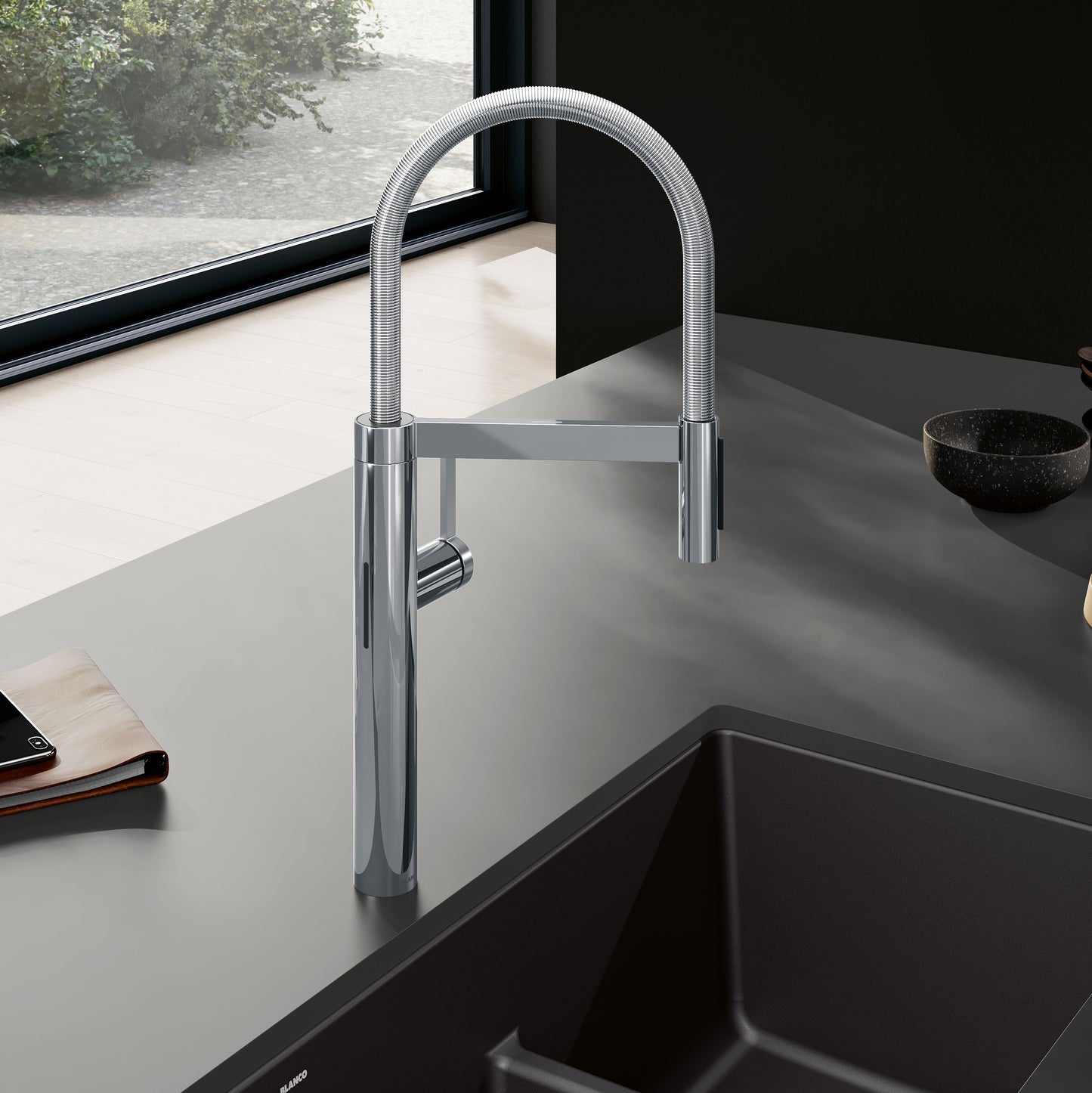 Chrome - BLANCO Culina II Pull-Down Dual-Spray Touchless Sensor Kitchen Faucet