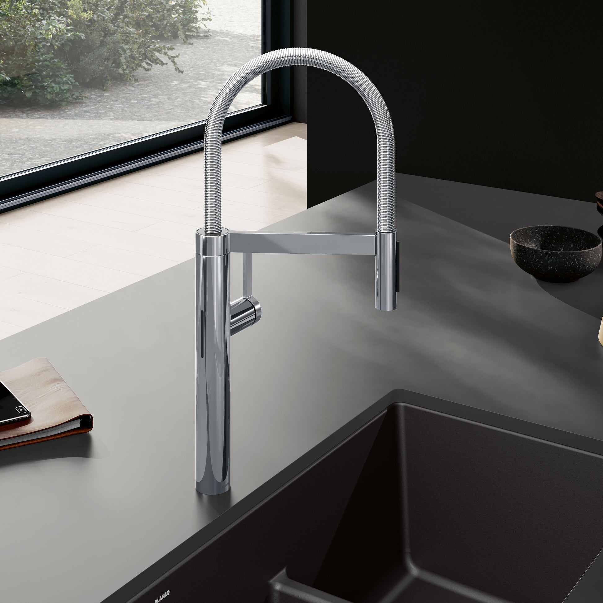 Chrome - BLANCO Culina II Pull-Down Dual-Spray Touchless Sensor Kitchen Faucet