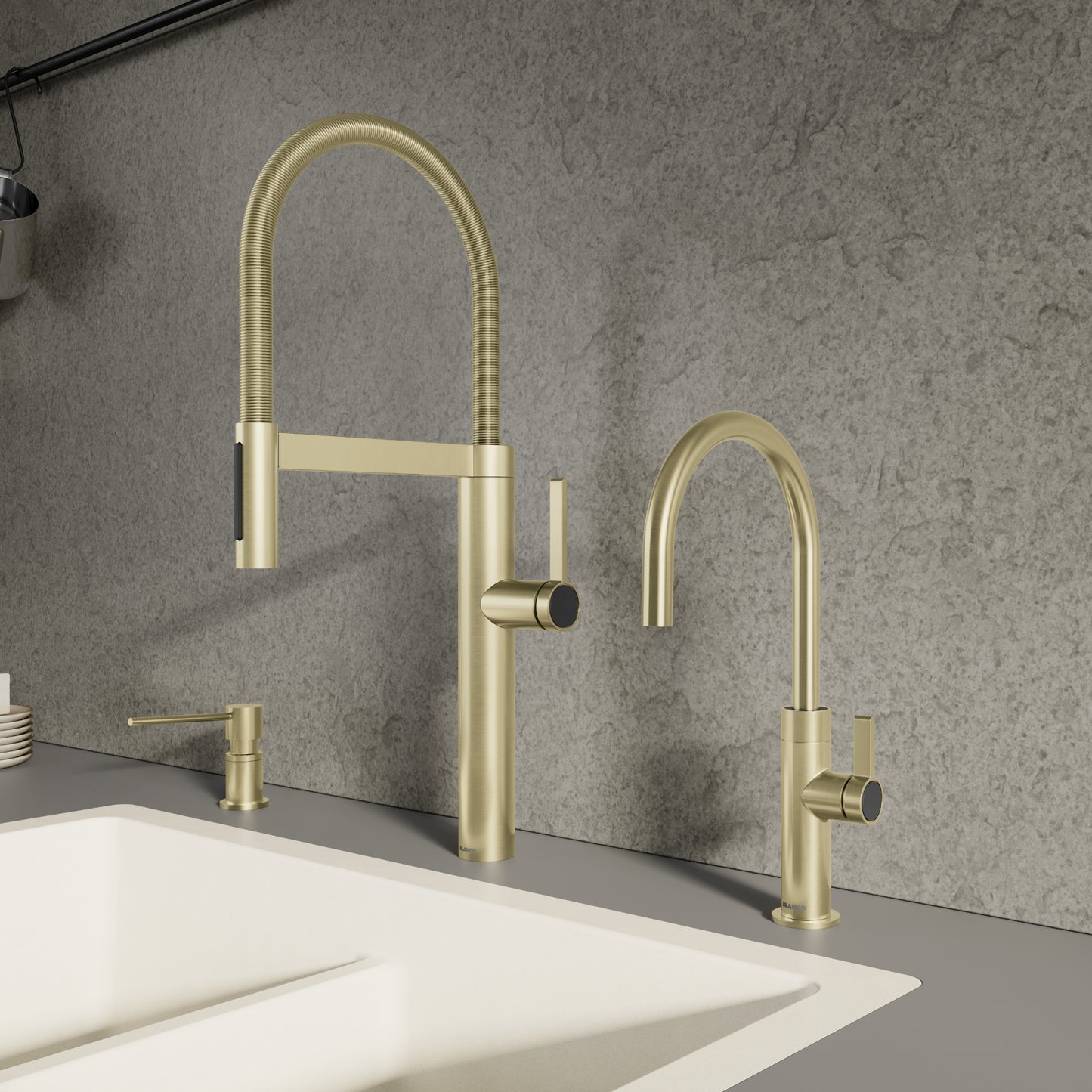 Satin Gold - BLANCO Culina II Semi-Pro Pull-Down Dual-Spray Kitchen Faucet