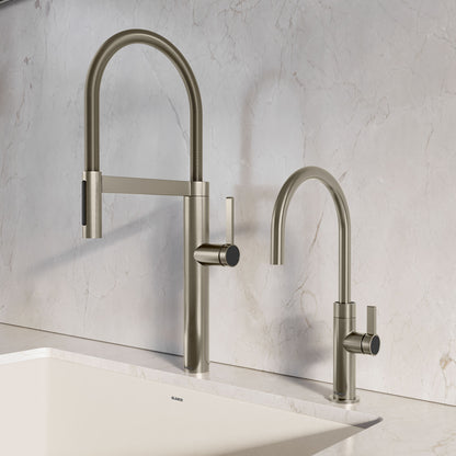 Satin Platinum - BLANCO Culina II Semi-Pro Pull-Down Dual-Spray Kitchen Faucet