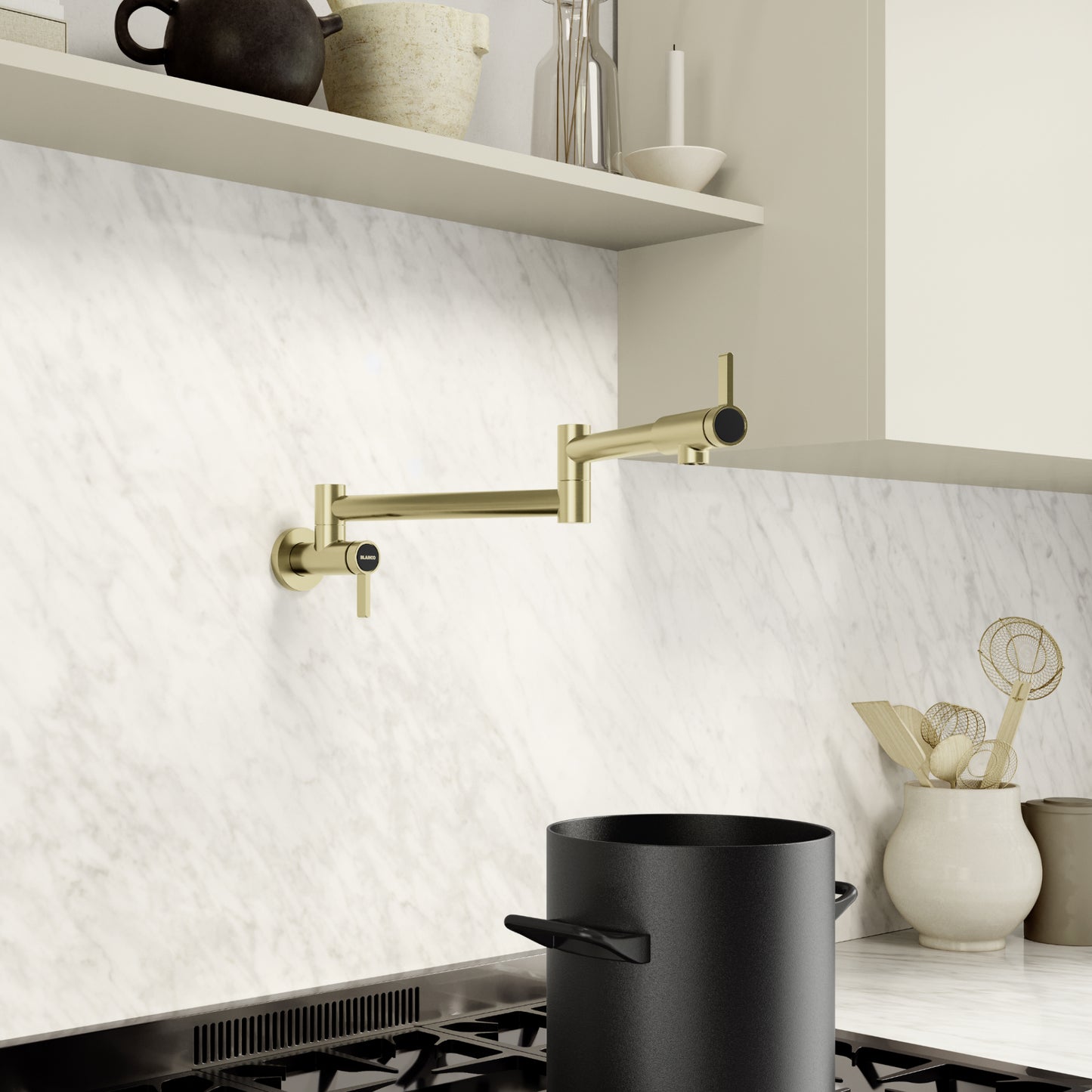 Satin Gold - BLANCO Culina II Wall-Mounted Pot Filler