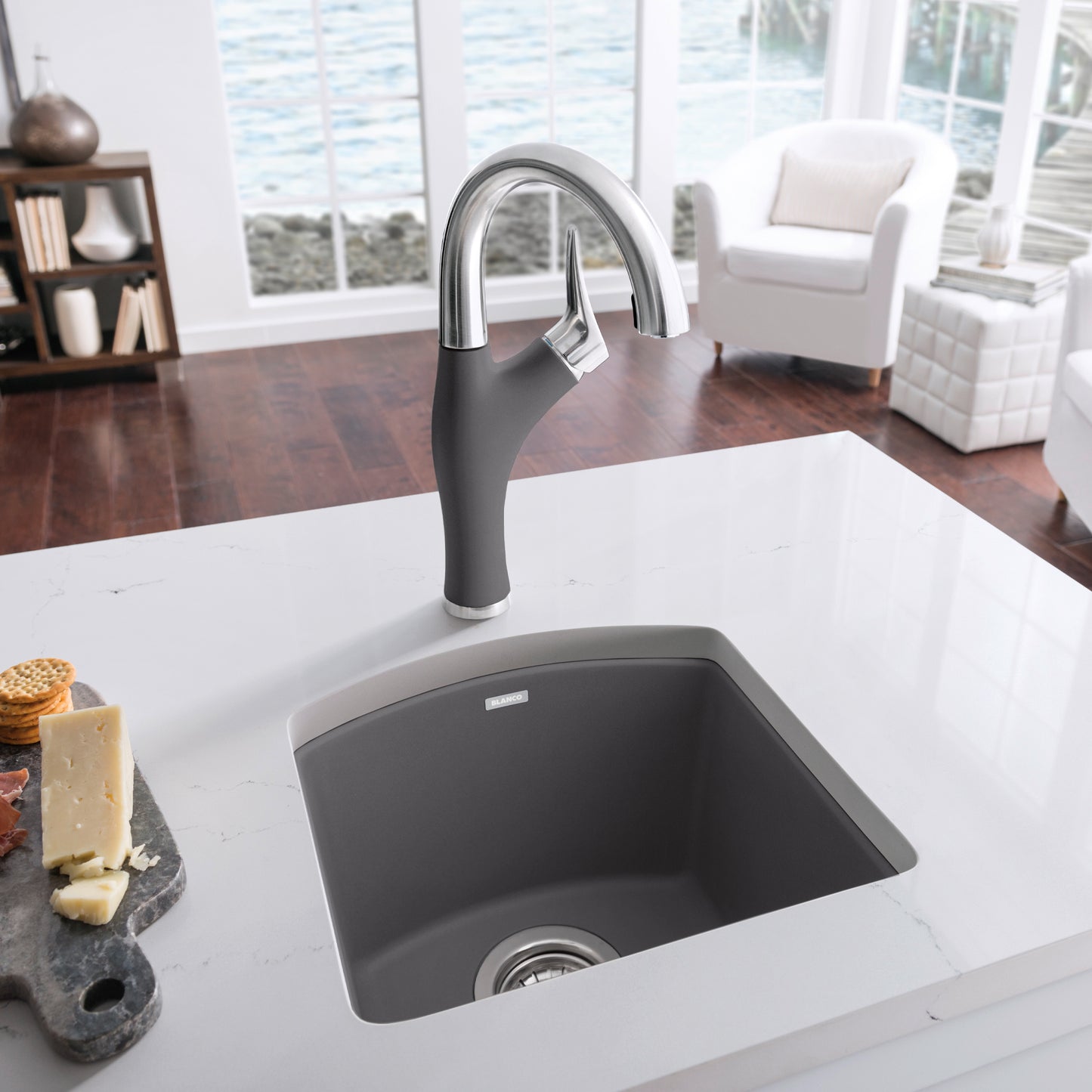Cinder - BLANCO Diamond SILGRANIT 15" Dual Mount Bar Sink