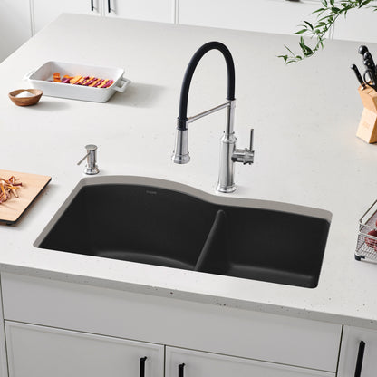 Anthracite - BLANCO Diamond SILGRANIT 32" 60/40 Double Bowl Undermount Kitchen Sink