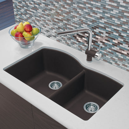 Café - BLANCO Diamond SILGRANIT 32" 60/40 Double Bowl Undermount Kitchen Sink