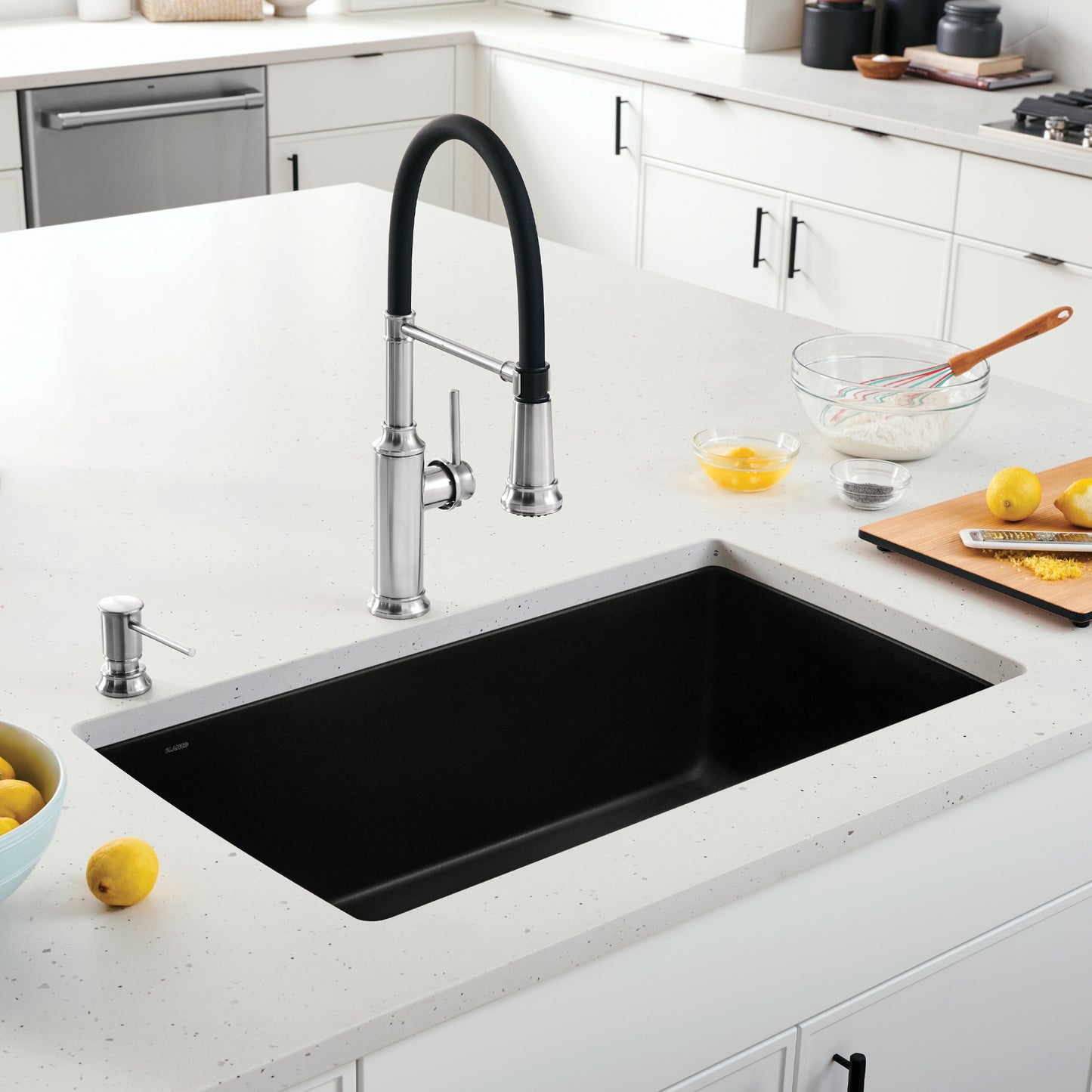 Coal Black - BLANCO Diamond SILGRANIT 33" Super Single Undermount Kitchen Sink