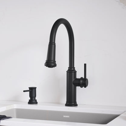 Matte Black - BLANCO Empressa High Arc Pull-Down Dual-Spray Kitchen Faucet