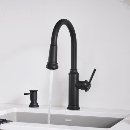 Matte Black - BLANCO Empressa High Arc Pull-Down Dual-Spray Kitchen Faucet
