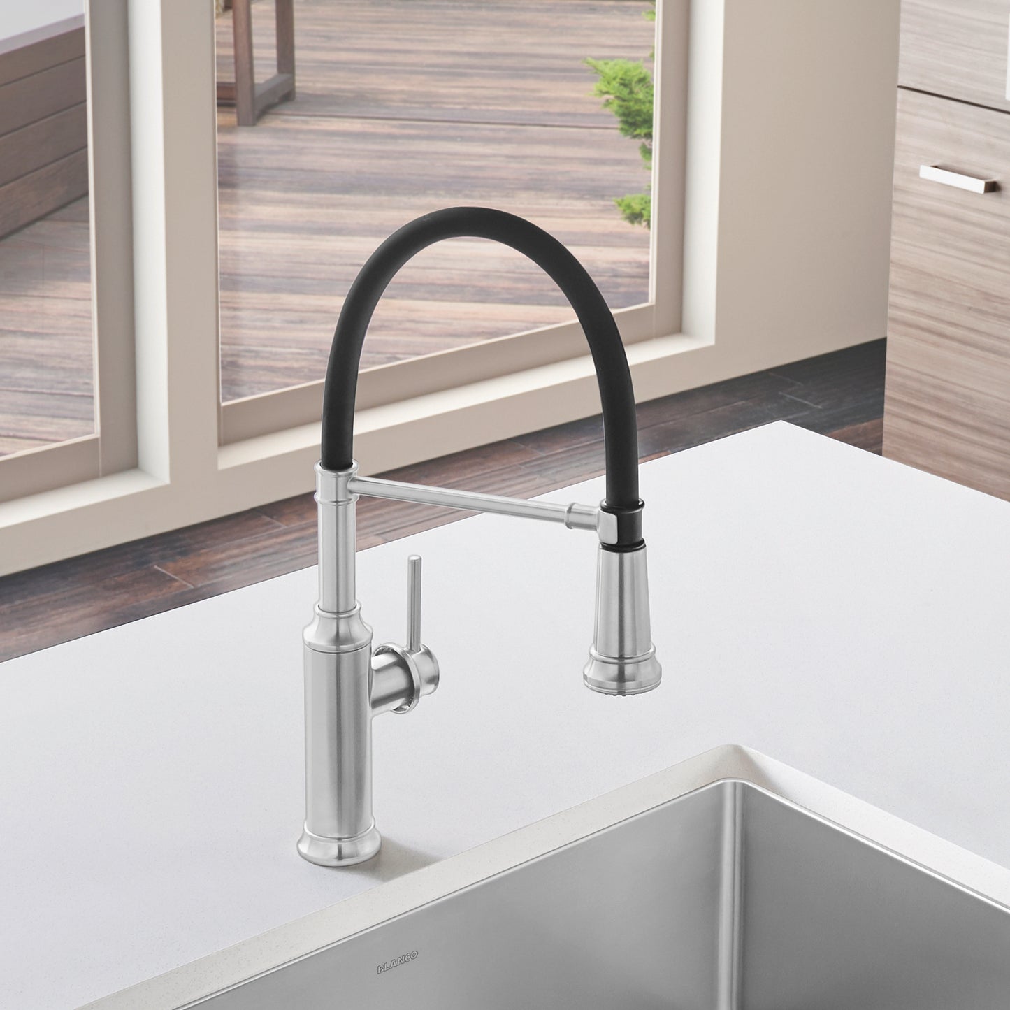 Pvd Steel - BLANCO Empressa Semi-Pro Pull-Down Dual-Spray Kitchen Faucet
