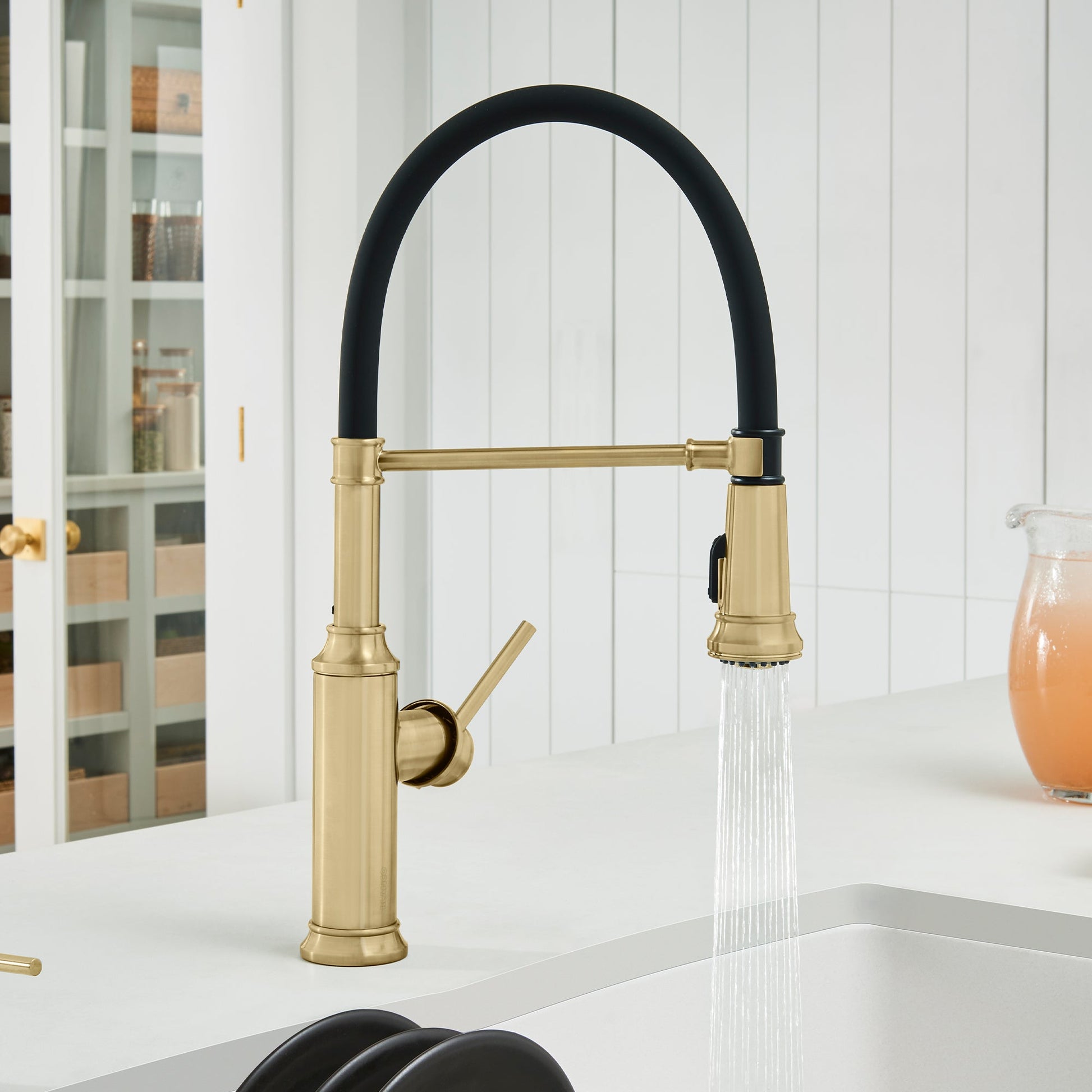 Satin Gold - BLANCO Empressa Semi-Pro Pull-Down Dual-Spray Kitchen Faucet
