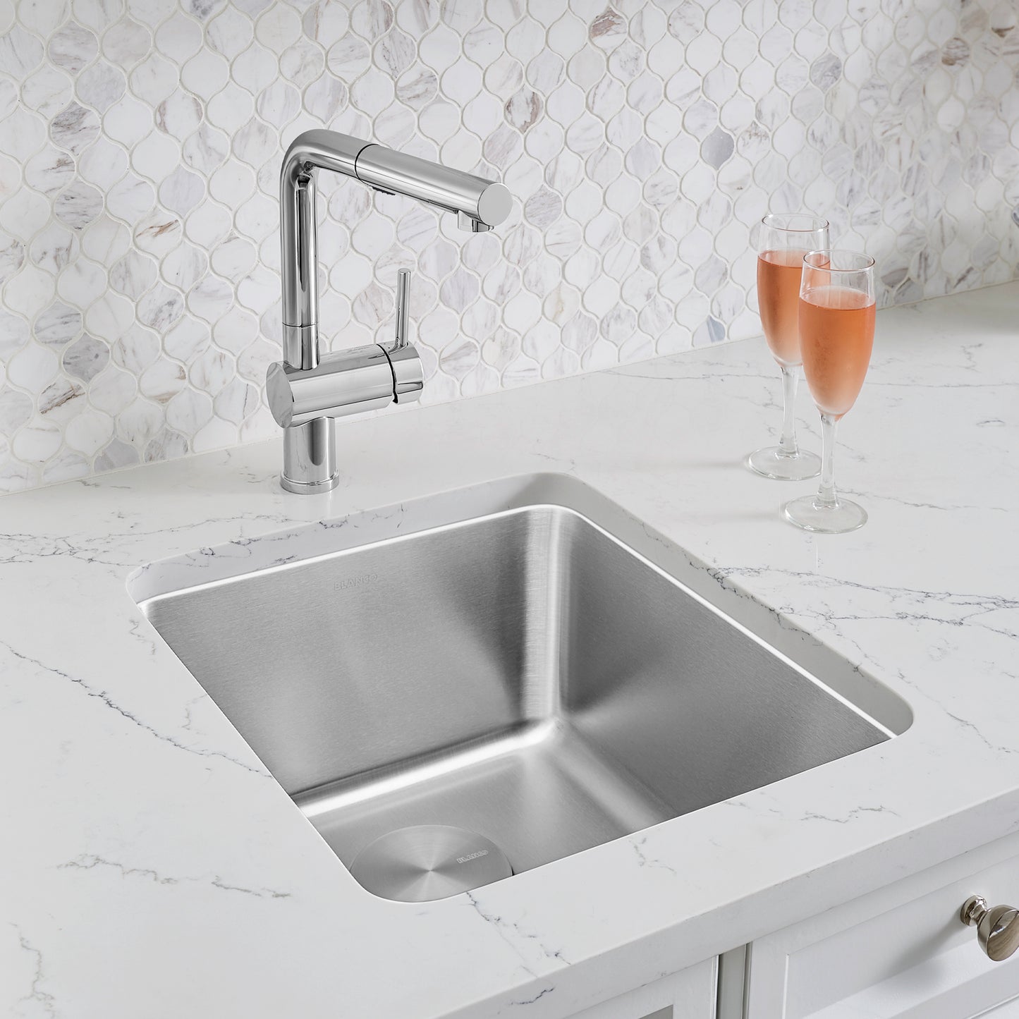 Satin Polished Finish - BLANCO Formera 16" Undermount Stainless Steel Bar Sink